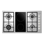 سطح بومبي بلت ان غاز 90 سم 4 شعلة + 2 عین كھرباء زجاج سیرامیك أسود بومبي P90GVC