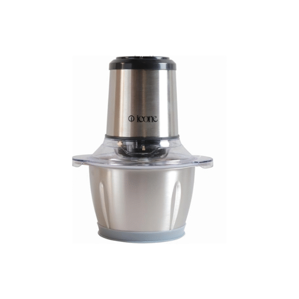 مفرمة ايكون  - قطاعة - طعام 400 واط مع برطمان صلب سعة 1.2 لتر فضي  FC-5512S