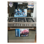 فرن غاز رويال جاز 5 عيون 60*90 امان كامل -مروحة- ستيل شبك ثقيل  ROYAL90*60 S